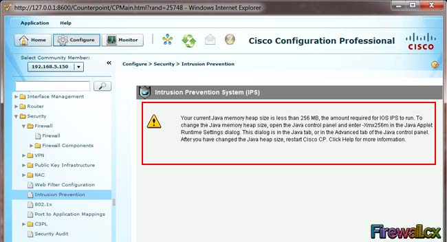 Cisco Java Heapsize Error