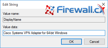 Editing the Value Data for the Cisco VPN Client