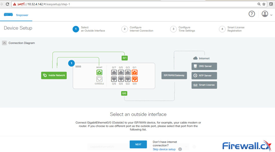 Device Setup Page of Cisco FTD