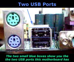USB Ports on a PC motherboard