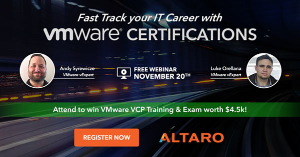 Free vmware certification webinar