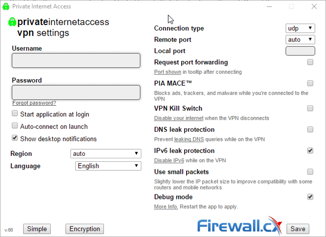 pia vpn client settings