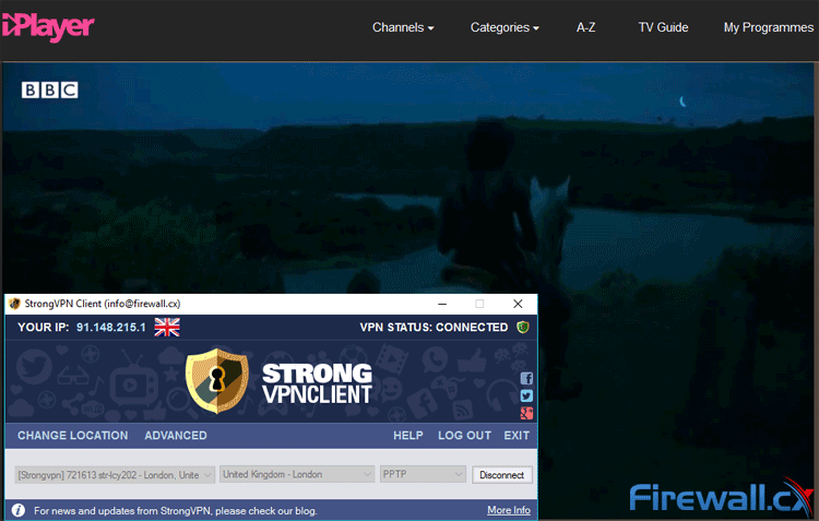 StrongVPN unblocks BBC iPlayer 