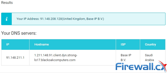 Testing StrongVPN for DNS leaks without StrongDNS enabled