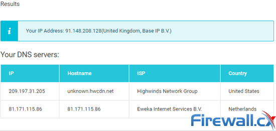StrongVPN enabled with StrongDNS passed the DNS leak test