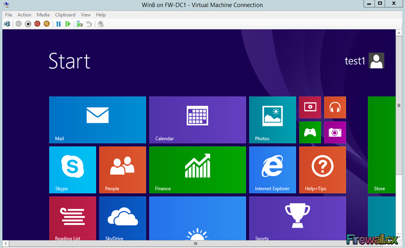 Hyper-V VM Windows8 Start Screen