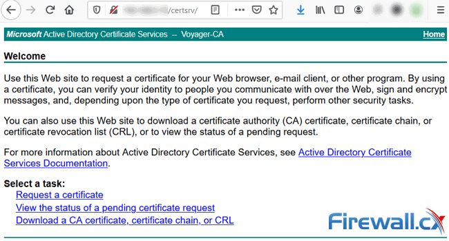 windows ca server webserver access