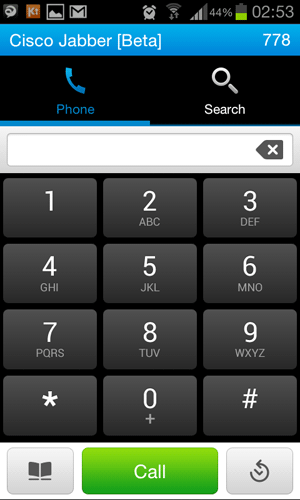 cisco jabber android dialpad