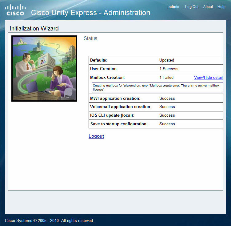 cisco unityexpress status