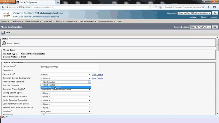 Cisco cucm ip phone configuration