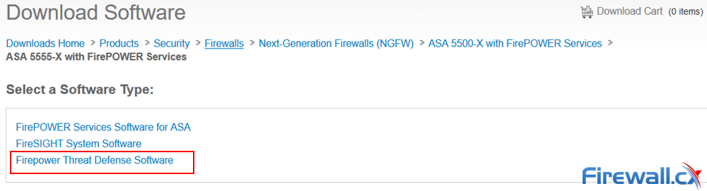 Downloading Cisco ASA 55xx Firepower Threat Defense software