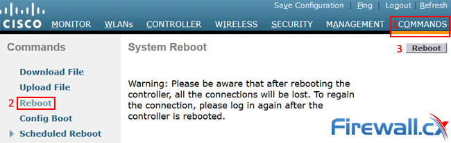 wlc 2504 reboot process