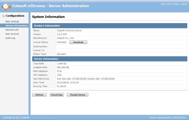 colasoft nchronos server administration