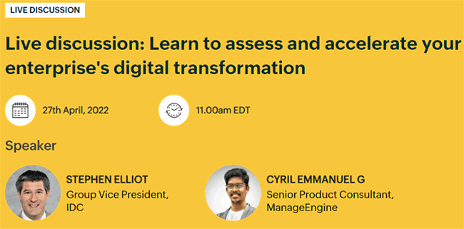 manageengine webinar digital transformation