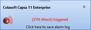 tcp syn flood attack alarm