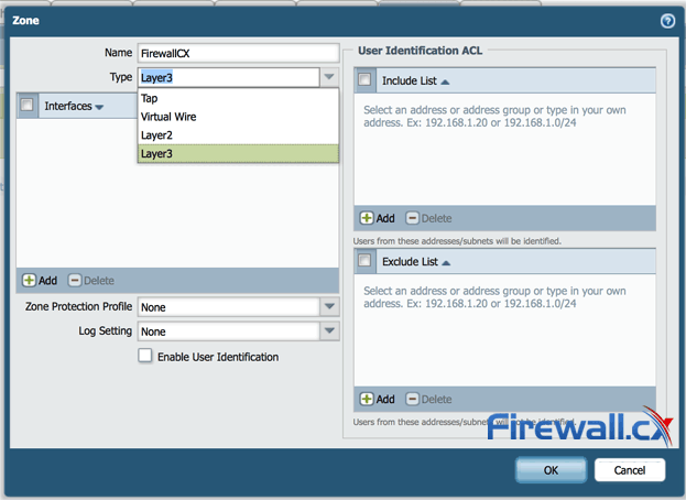 Creating a zone in a Palo Alto Firewall