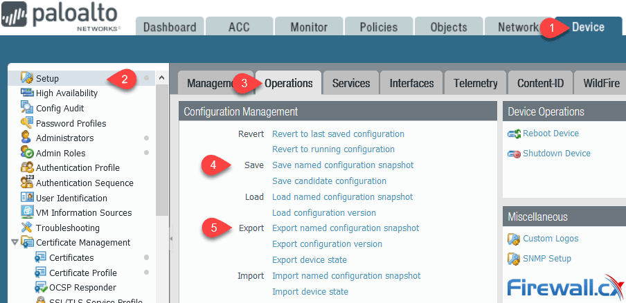 backup current palo alto firewall configuration