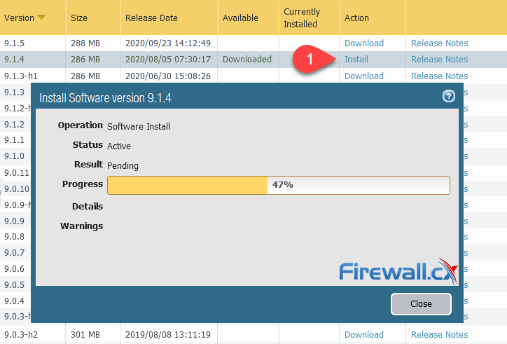 palo alto firewall installing pan-os software