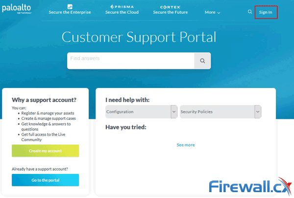 palo alto networks customer support portal