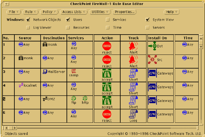 checkpoint firewall 1 rule base editor