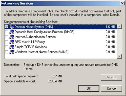 dns at windows 2003