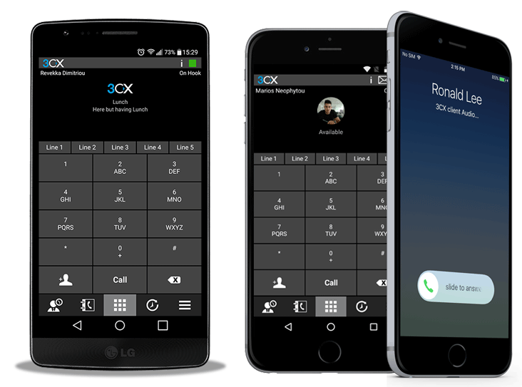 3CX Android and iPhone softphone SIP client