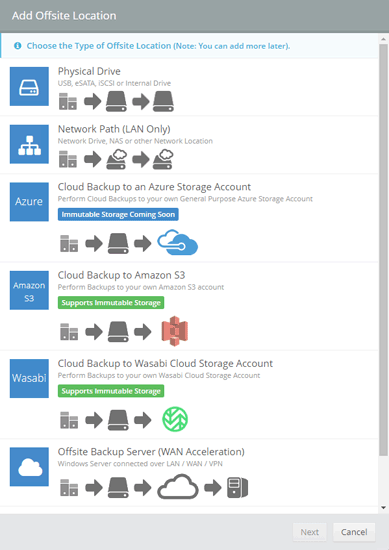 vm backup - cloud backup support