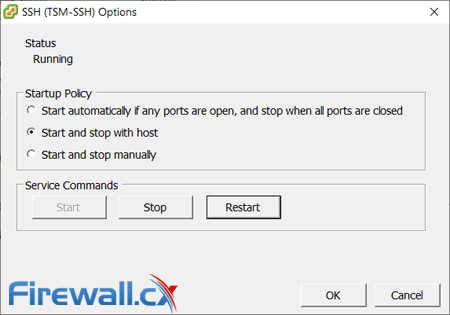 vmware esxi enable ssh via vsphere client start stop