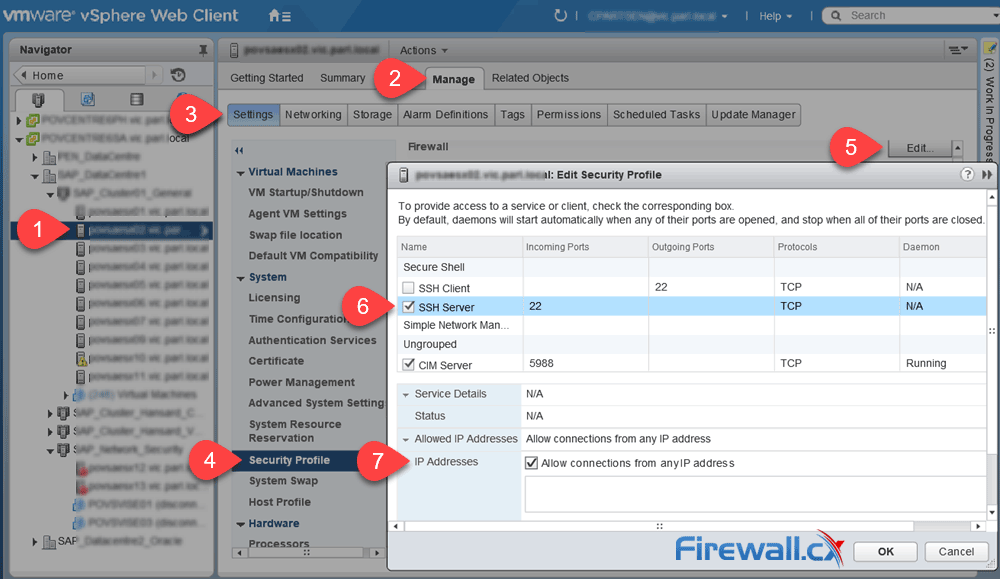 vmware esxi enable ssh vsphere web gui