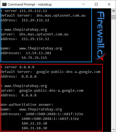 Nslookup shows how easy it is to bypass DNS blocking and access any DNS-blocked site