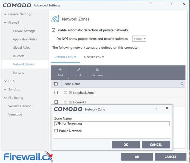 Comodo Network Zone Setup for Torrenting