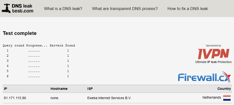 Testing StrongVPN for DNS Leaks