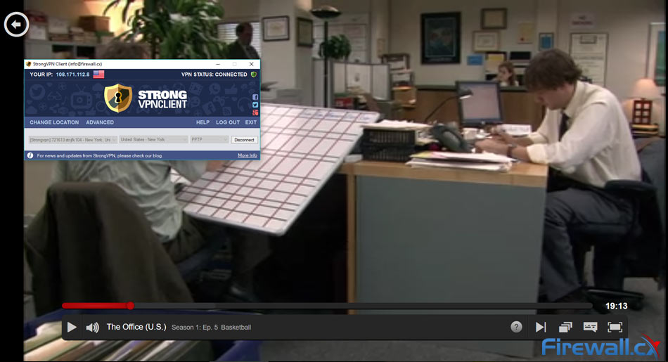 US Netflix successfully unblocked with StrongVPN