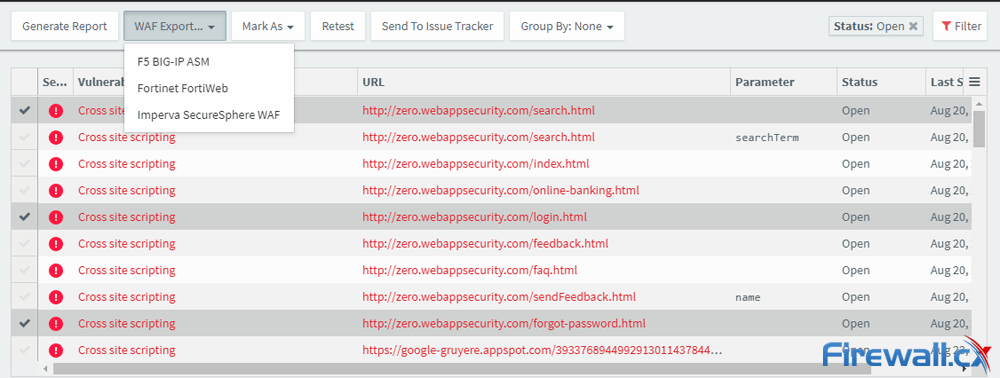 acunetix enterprise reporting