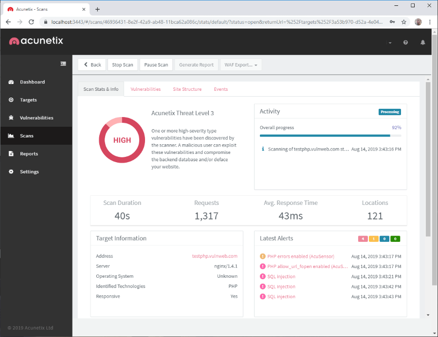 scanning for sql injection vulnerabilities