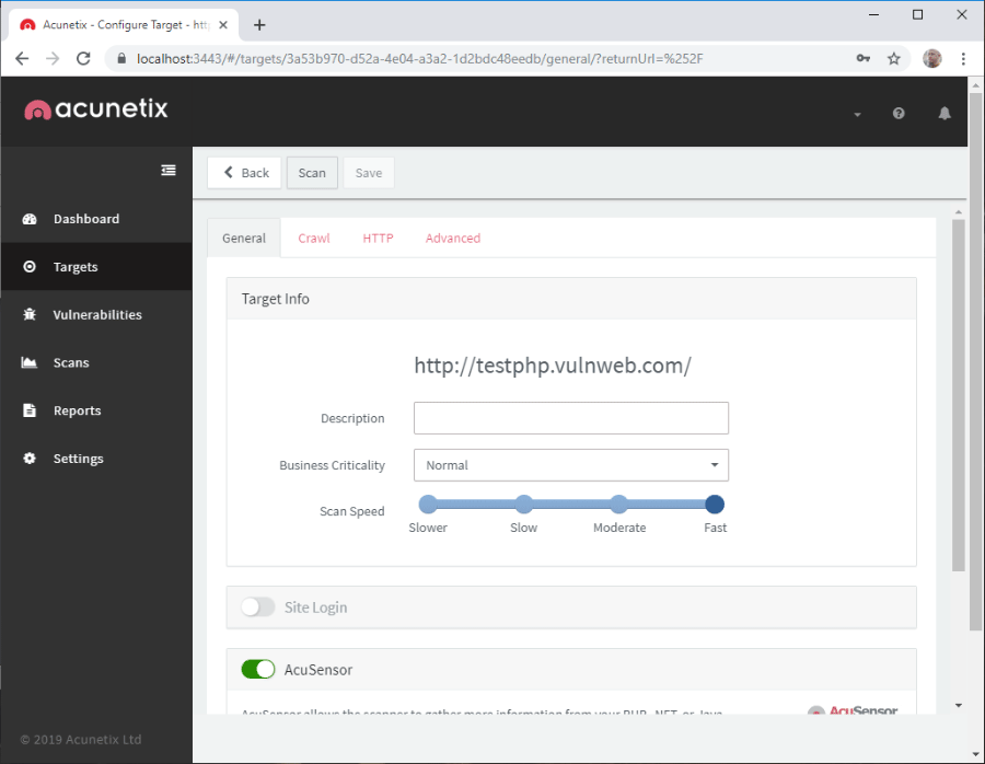 tweaking sql vulnerability scanning speed and settings