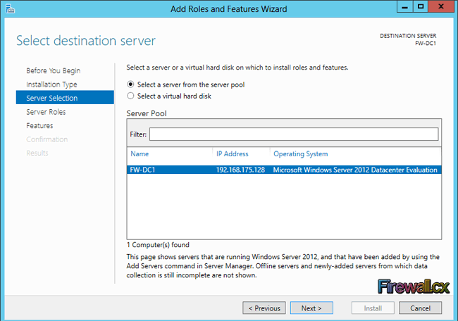 Windows 2012 Hyper-V Installation & Configuration - Selecting Destination Server to install Hyper-V windows-2012-hyper-v-install-config-3