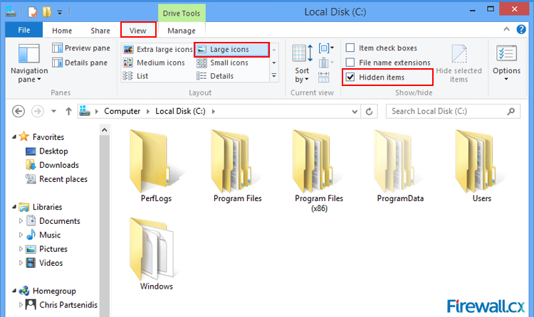 как это может отображать каталоги в Windows 8