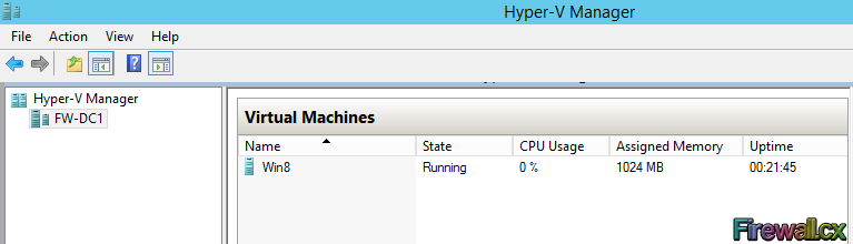 Hyper-V Manager - VM Status