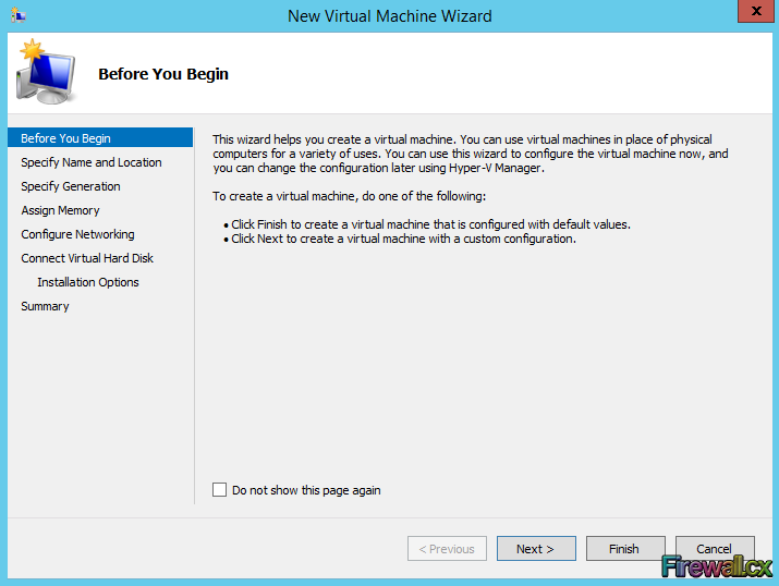 Windows Hyper-V Creating new VM