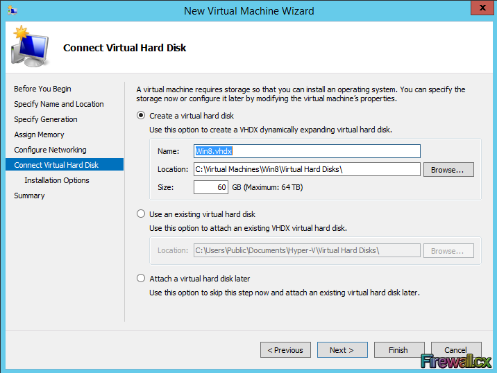 Hyper-V Configuring Virtual Hard Disk