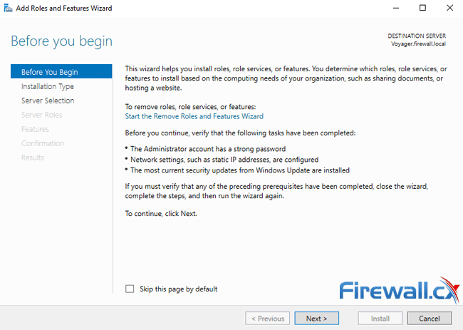 windows ca server installation add roles features