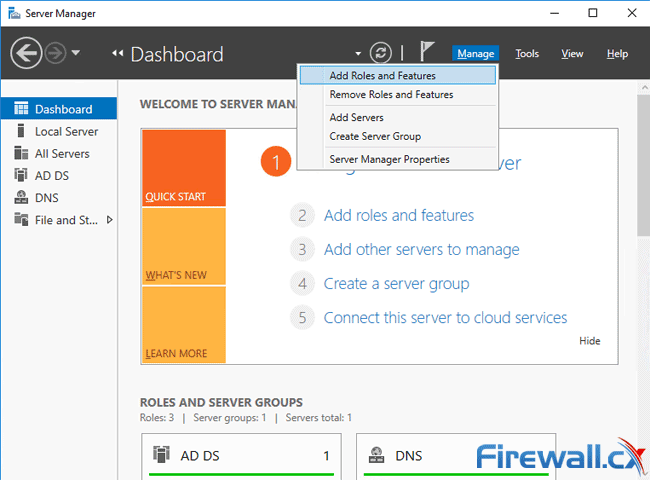 windows ca server installation server manager