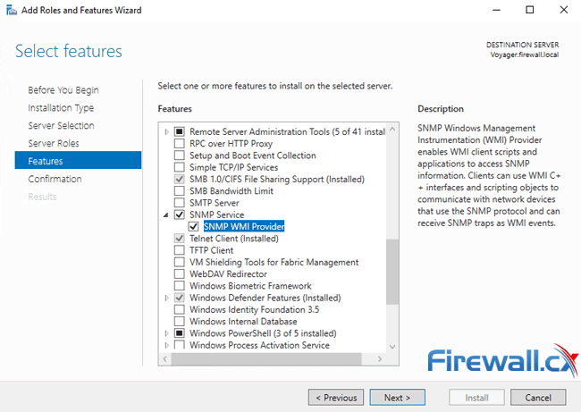 windows server snmp service installation