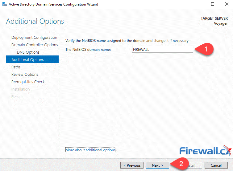 Windows Server 2022 - Configuring AD NetBIOS domain name